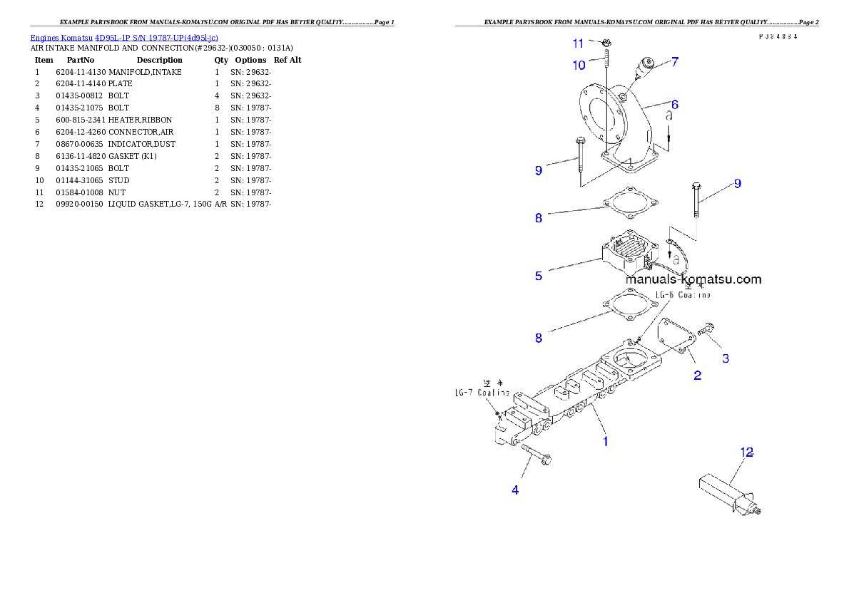 Protected: 4D95L-1P S/N 19787-UP Partsbook