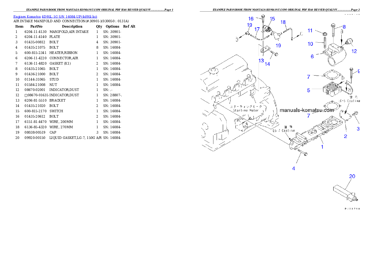 Protected: 4D95L-1G S/N 16084-UP Partsbook