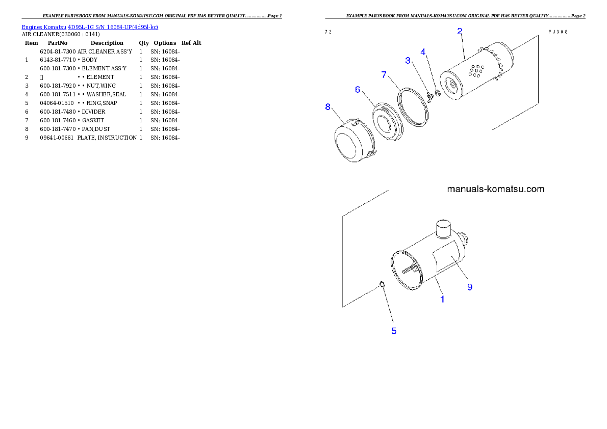 Protected: 4D95L-1G S/N 16084-UP Partsbook
