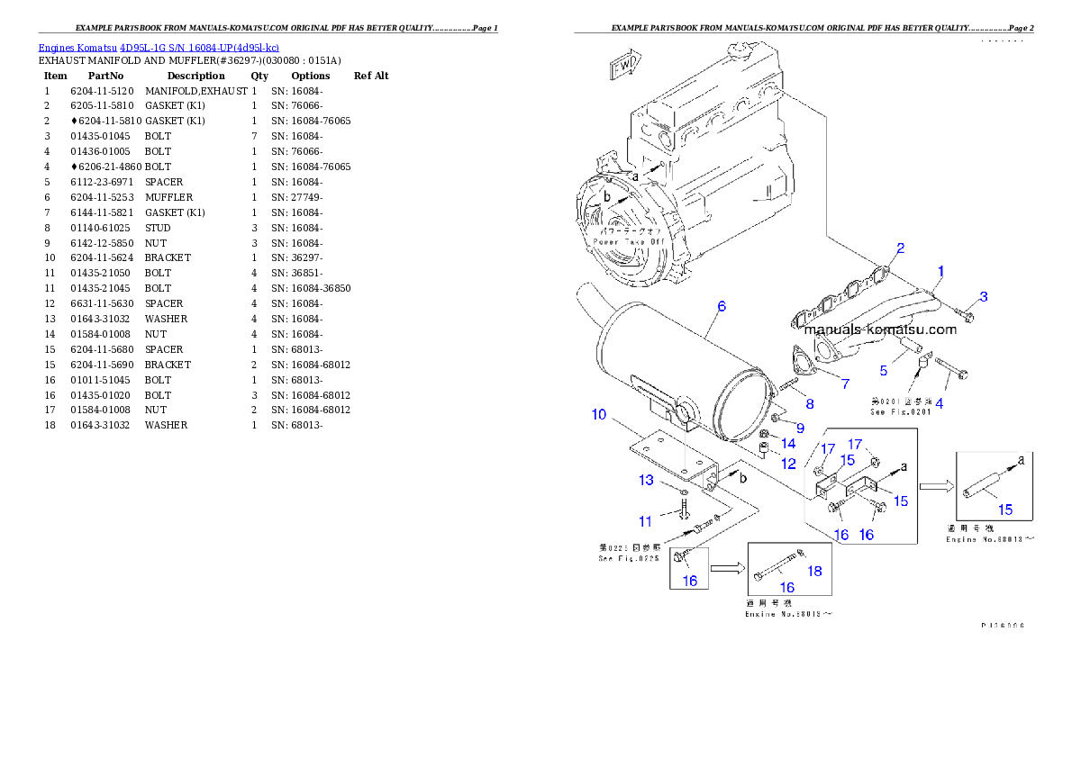 Protected: 4D95L-1G S/N 16084-UP Partsbook