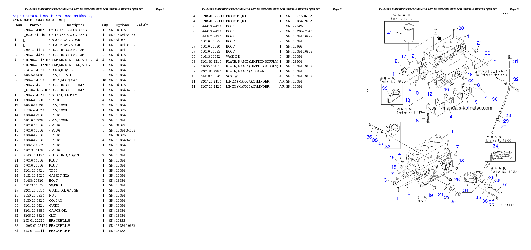 Protected: 4D95L-1G S/N 16084-UP Partsbook
