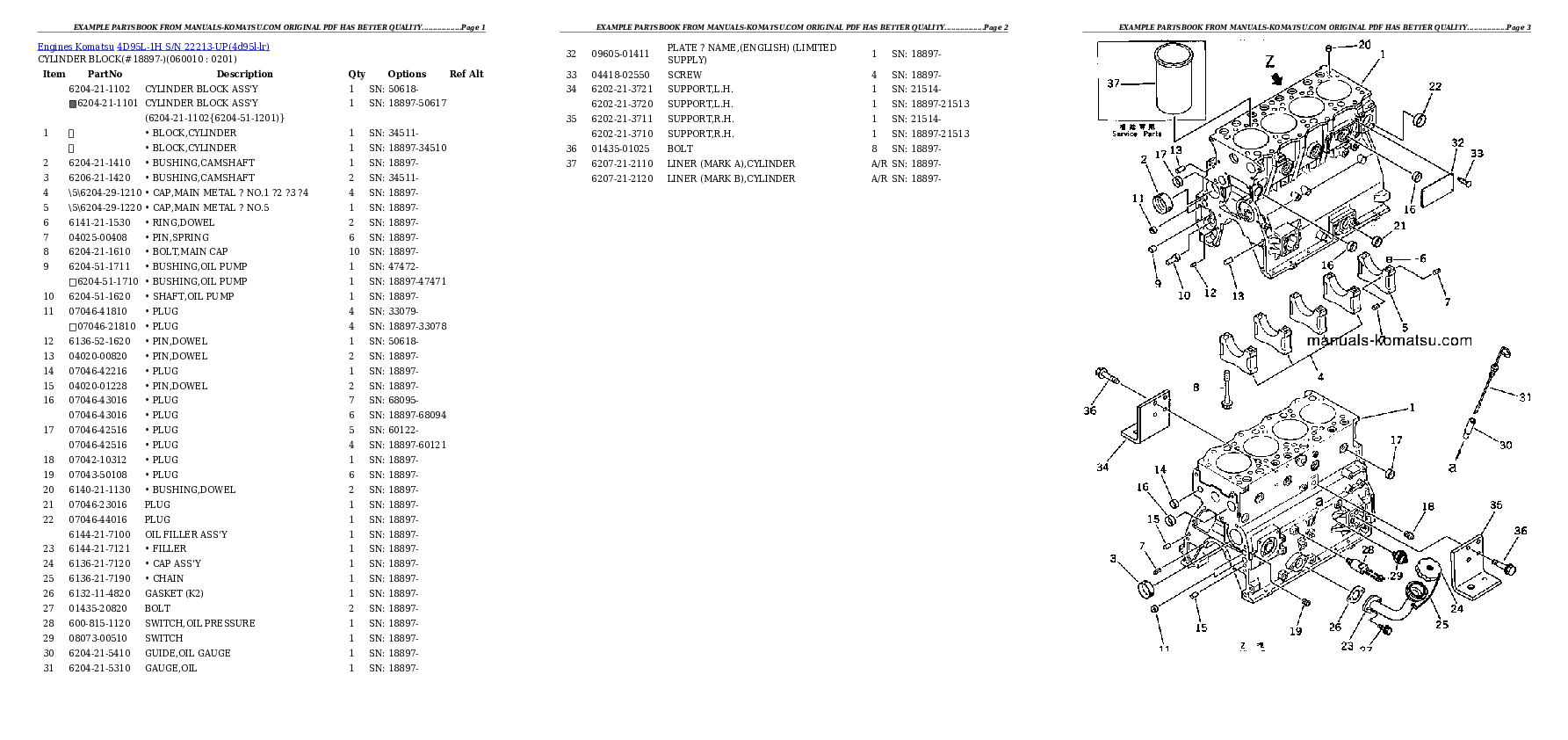 Protected: 4D95L-1H S/N 22213-UP Partsbook