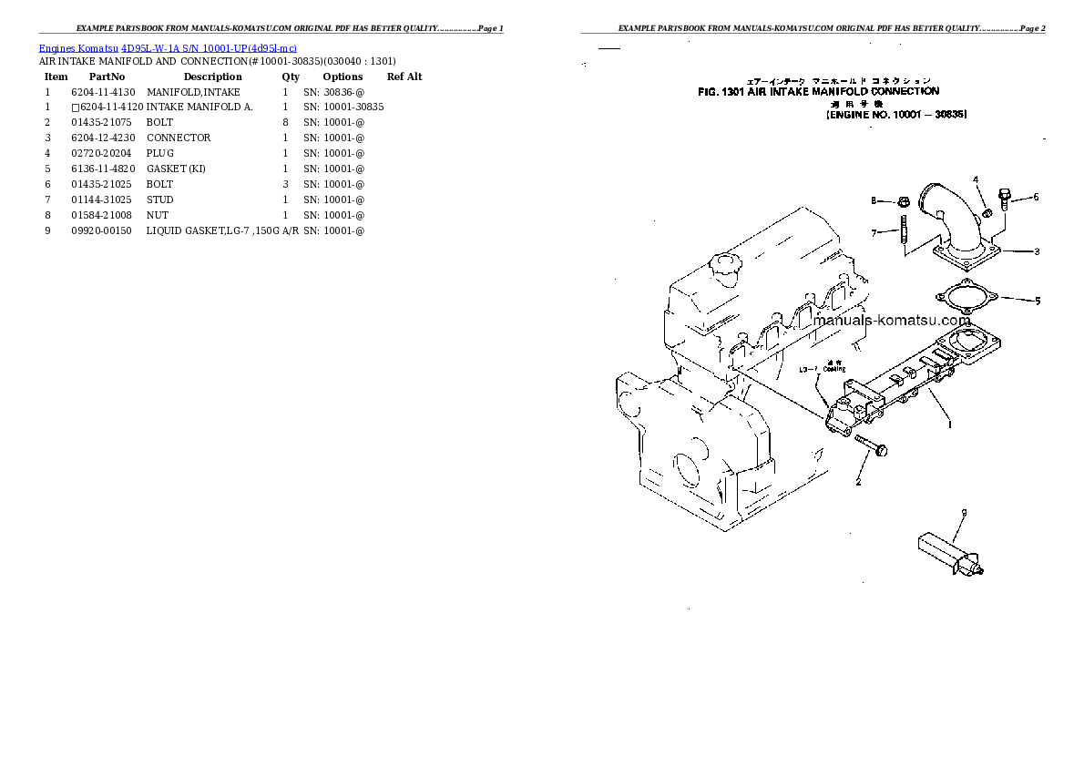 Protected: 4D95L-W-1A S/N 10001-UP Partsbook
