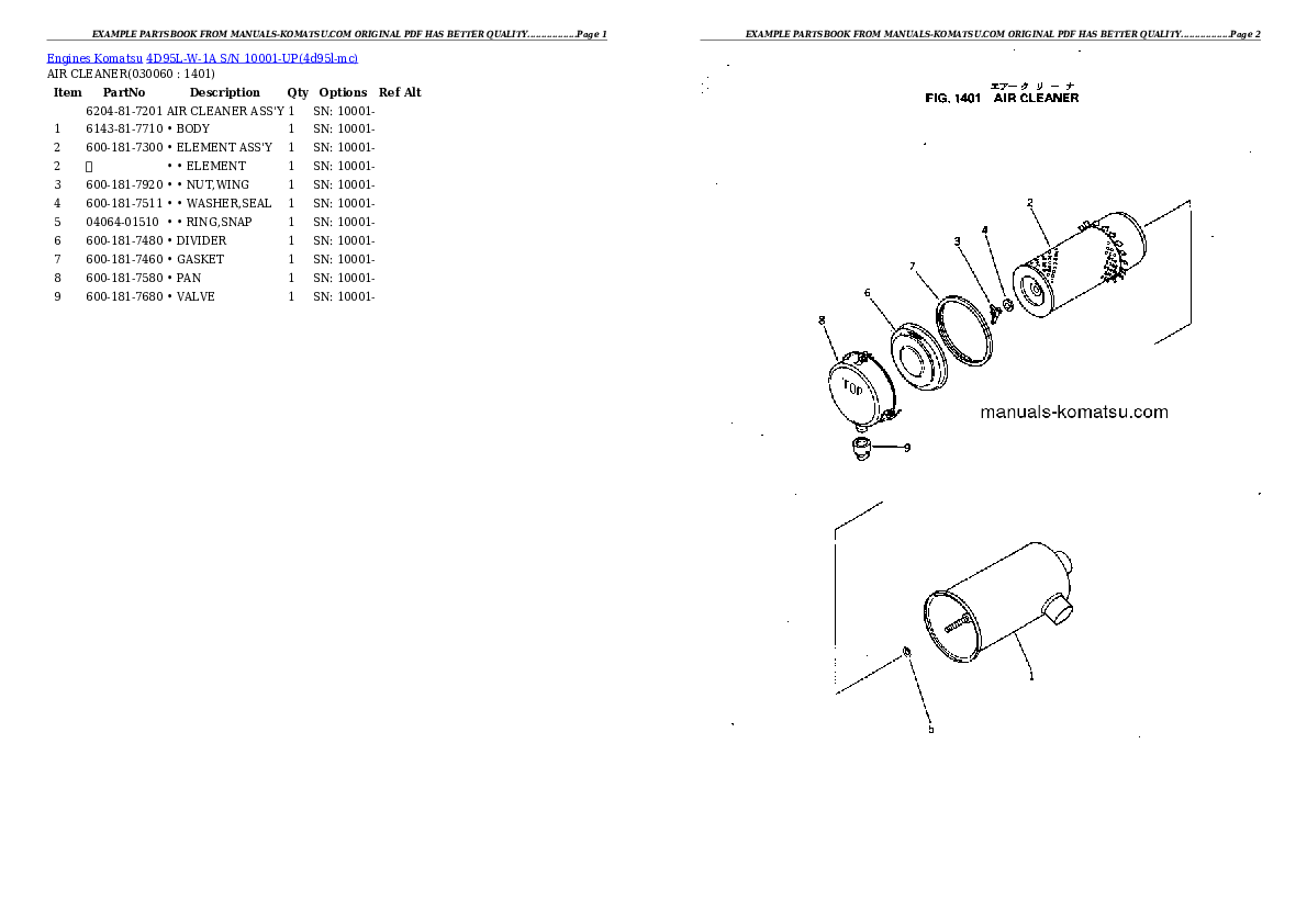 Protected: 4D95L-W-1A S/N 10001-UP Partsbook
