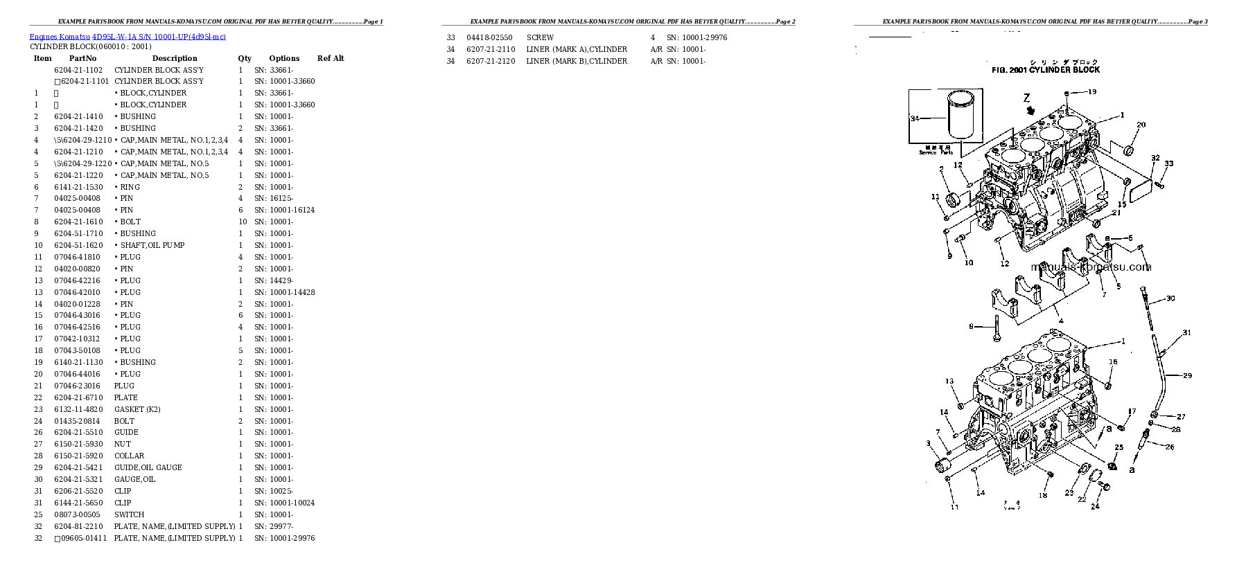 Protected: 4D95L-W-1A S/N 10001-UP Partsbook