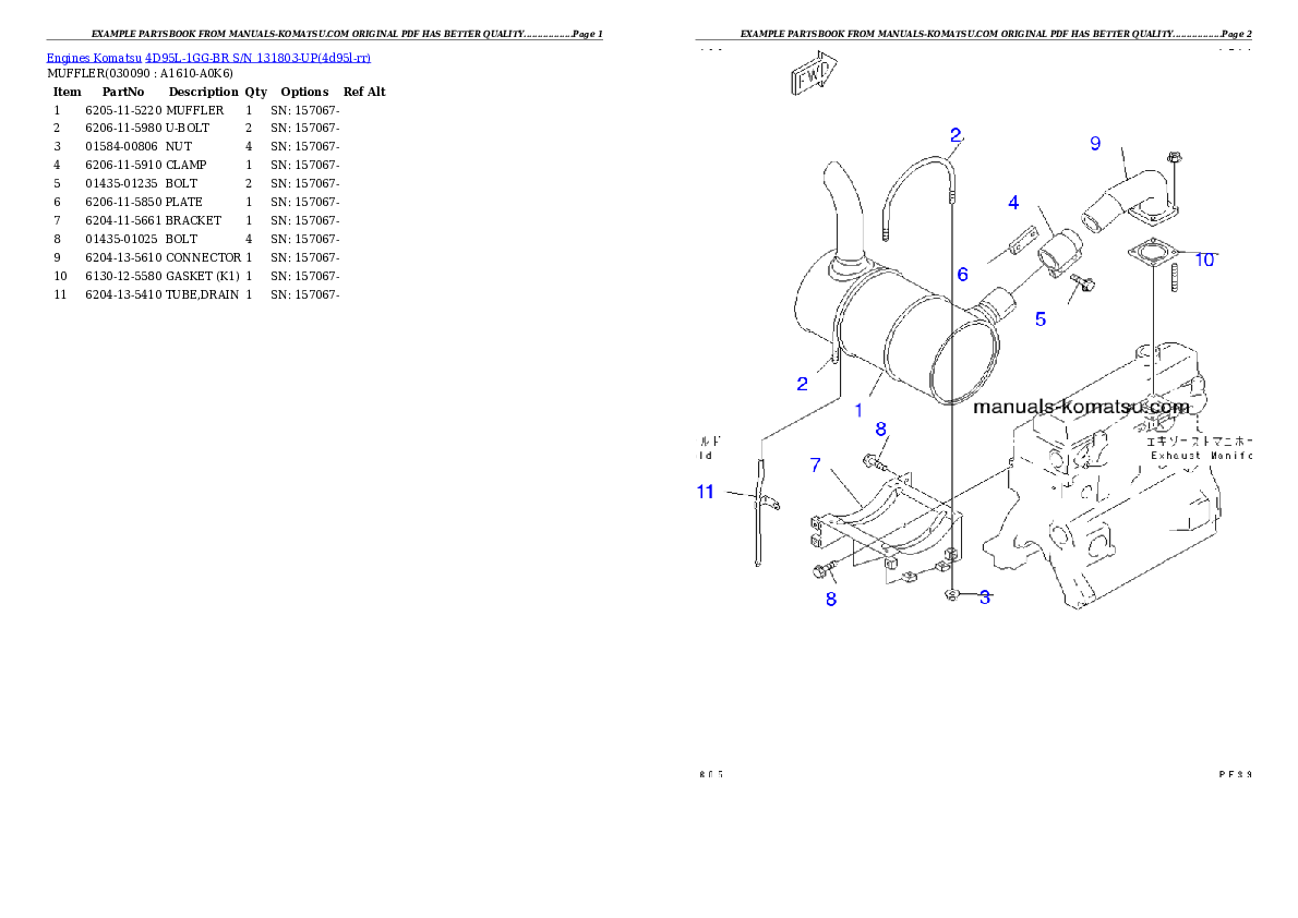 Protected: 4D95L-1GG-BR S/N 131803-UP Partsbook