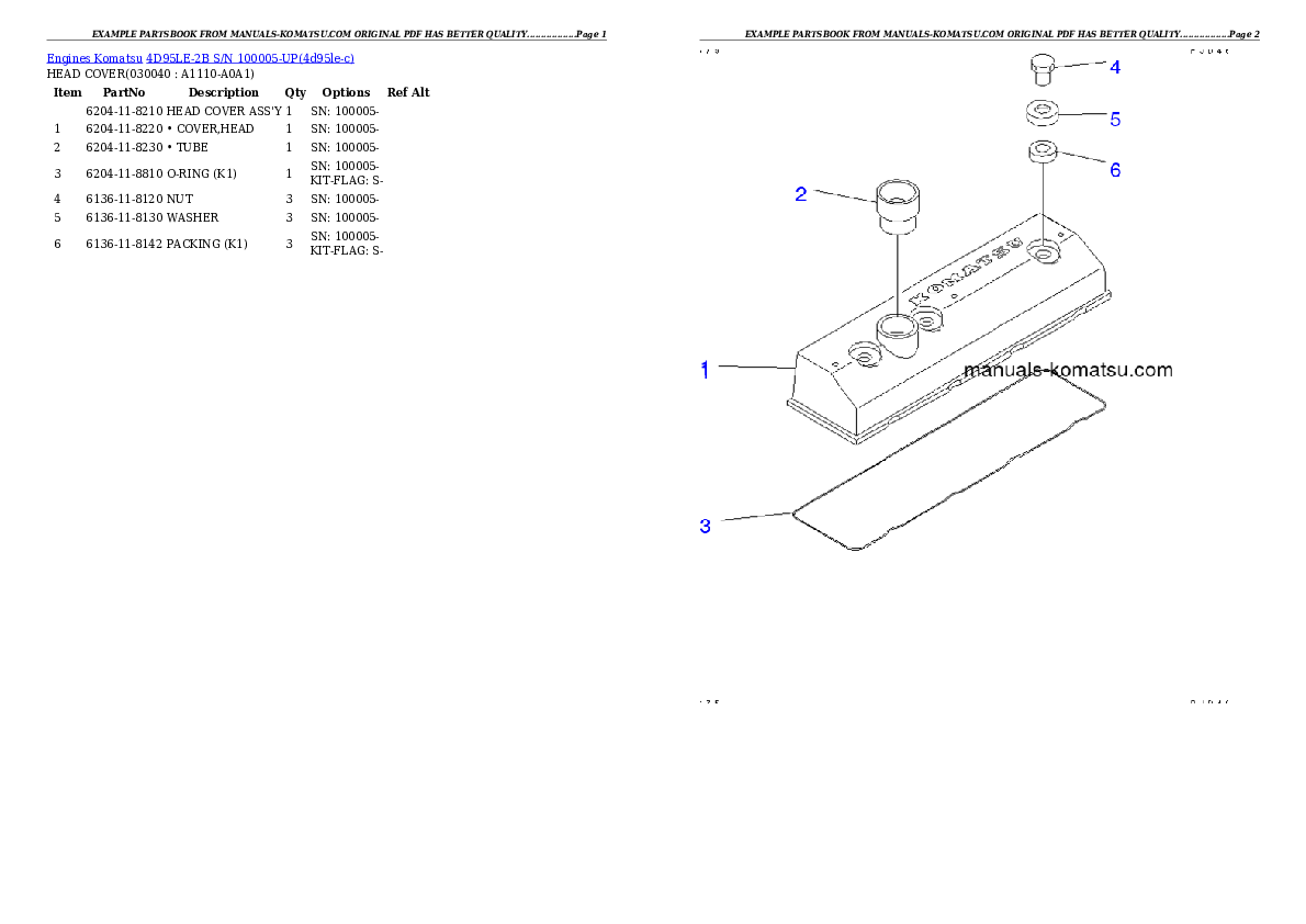 Protected: 4D95LE-2B S/N 100005-UP Partsbook