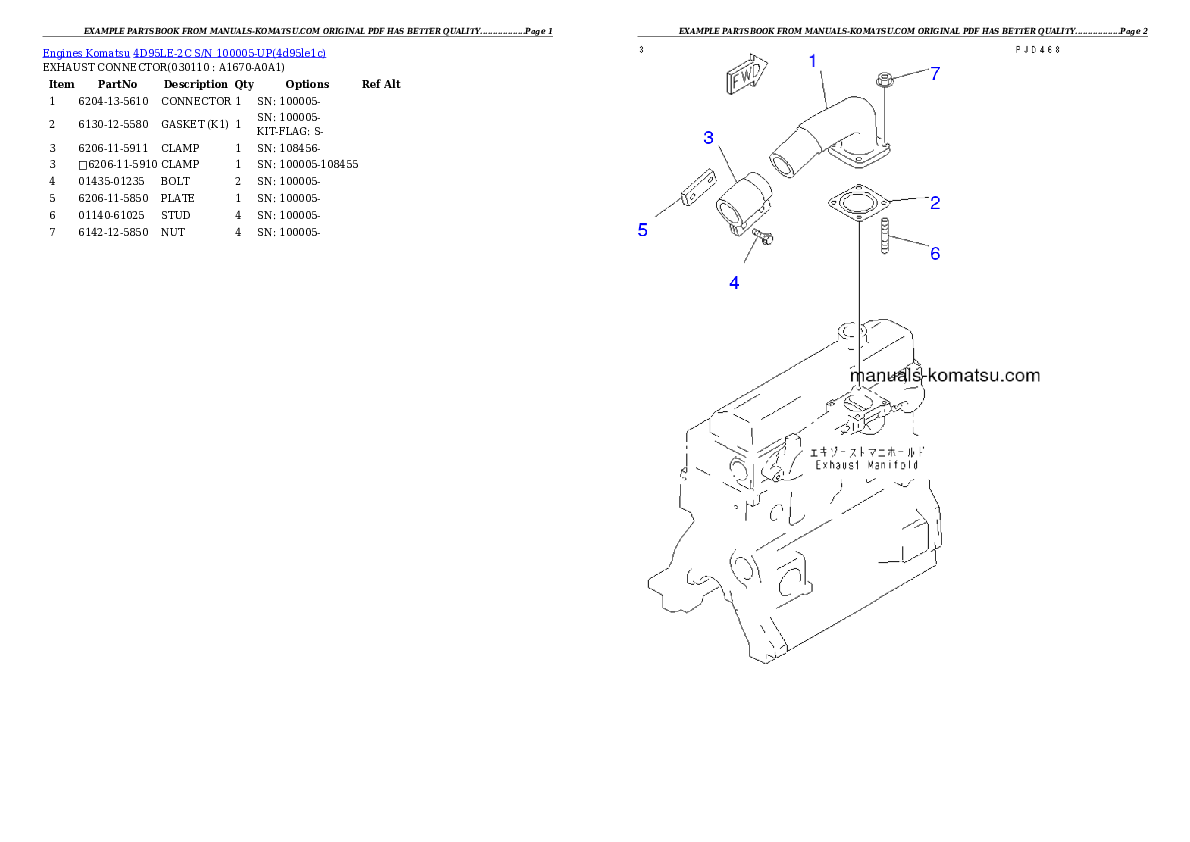 Protected: 4D95LE-2C S/N 100005-UP Partsbook
