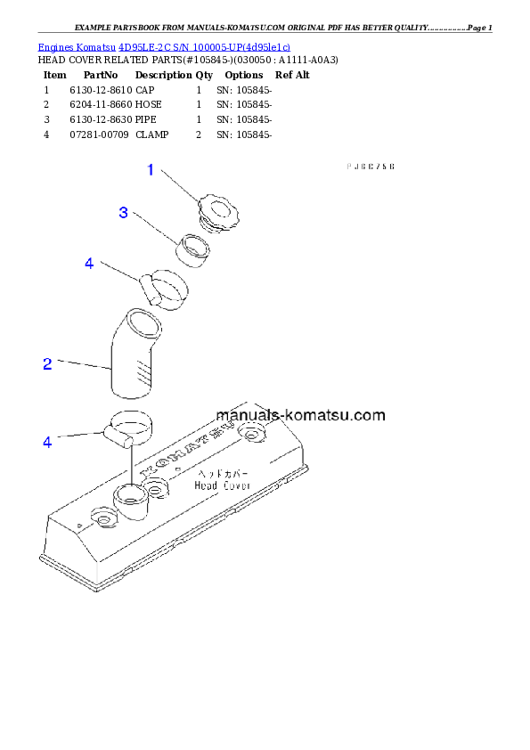 Protected: 4D95LE-2C S/N 100005-UP Partsbook