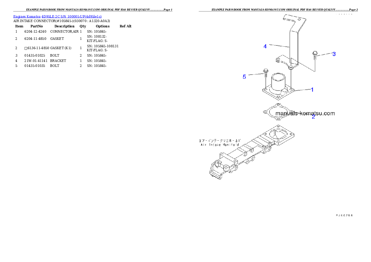 Protected: 4D95LE-2C S/N 100005-UP Partsbook