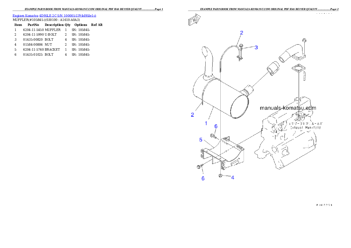 Protected: 4D95LE-2C S/N 100005-UP Partsbook