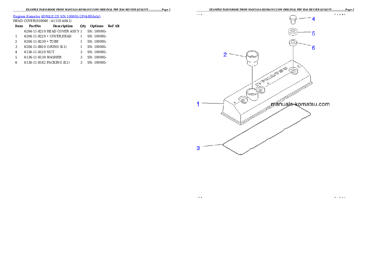 Protected: 4D95LE-2D S/N 100005-UP Partsbook
