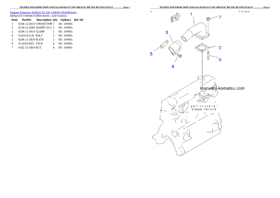 Protected: 4D95LE-2D S/N 100005-UP Partsbook