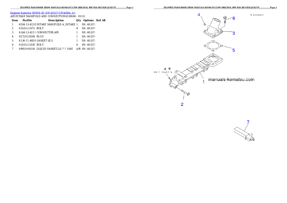 Protected: 4D95S-1D S/N 40337-UP Partsbook