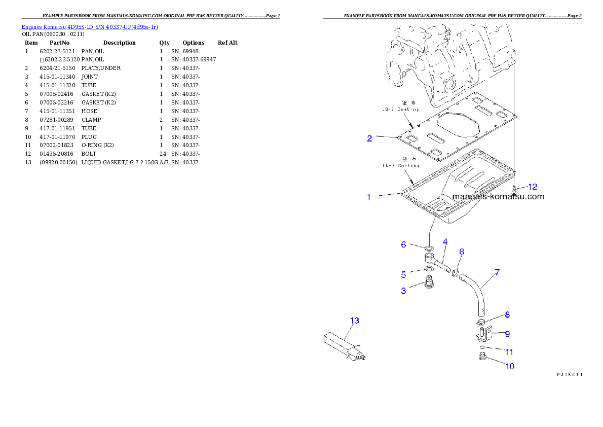 Protected: 4D95S-1D S/N 40337-UP Partsbook