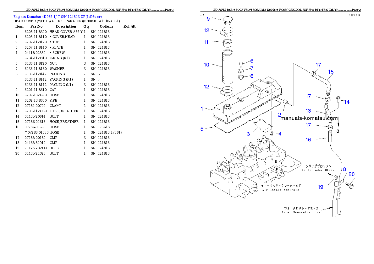 Protected: 4D95S-1J-T S/N 124813-UP Partsbook