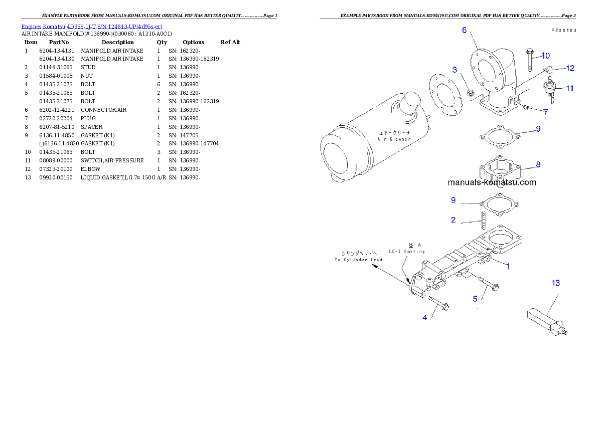 Protected: 4D95S-1J-T S/N 124813-UP Partsbook