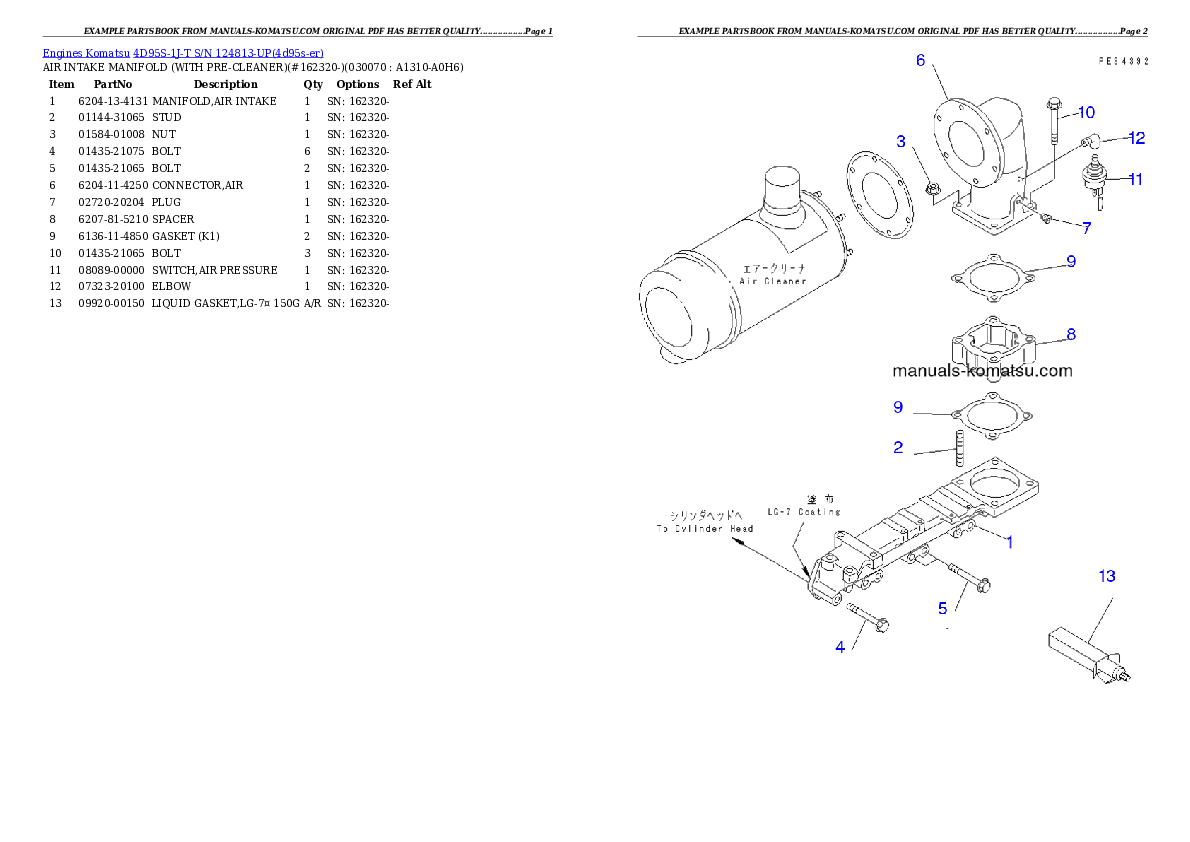 Protected: 4D95S-1J-T S/N 124813-UP Partsbook
