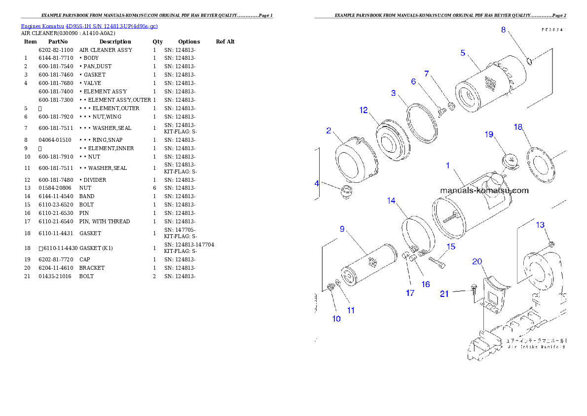 Protected: 4D95S-1H S/N 124813-UP Partsbook