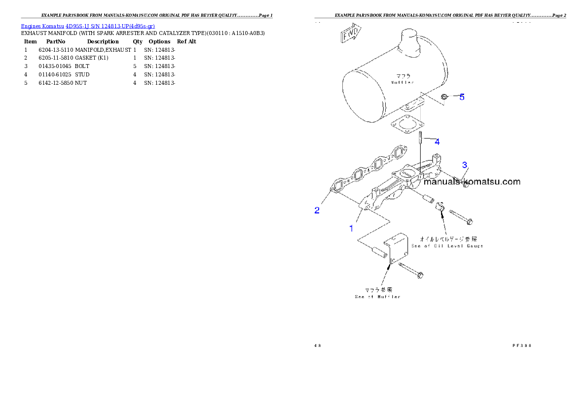 Protected: 4D95S-1J S/N 124813-UP Partsbook