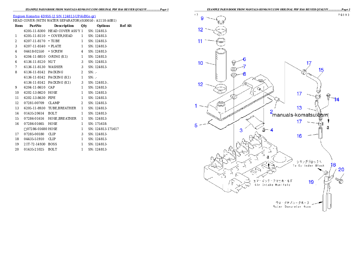 Protected: 4D95S-1J S/N 124813-UP Partsbook