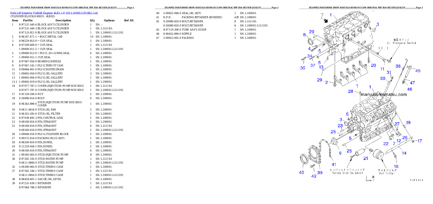 4LB1-1-F S/N L100001-UP Partsbook