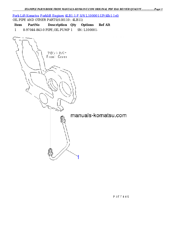 Protected: 4LB1-1-F S/N L100001-UP Partsbook