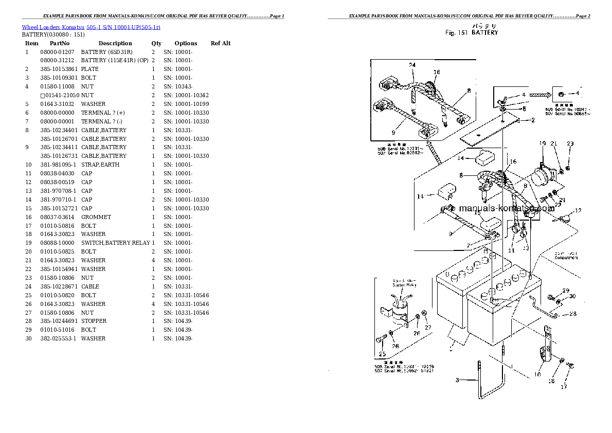 Protected: 505-1 S/N 10001-UP Partsbook
