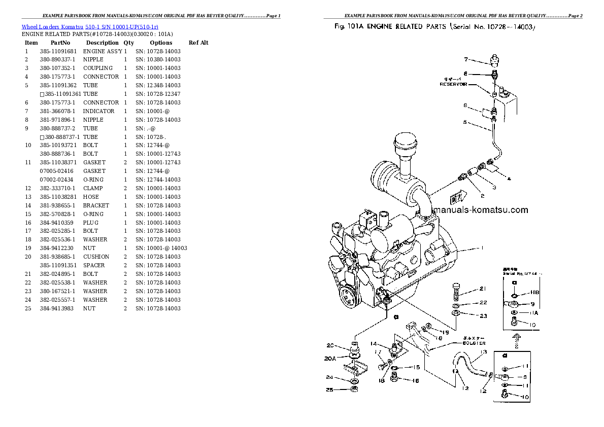 510-1 S/N 10001-UP Partsbook