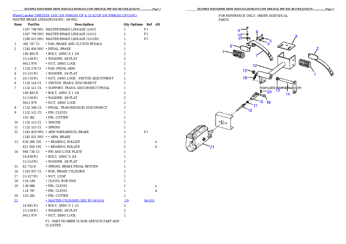 Protected: 510C S/N P004501-UP & 515C/CH S/N P006501-UP Partsbook