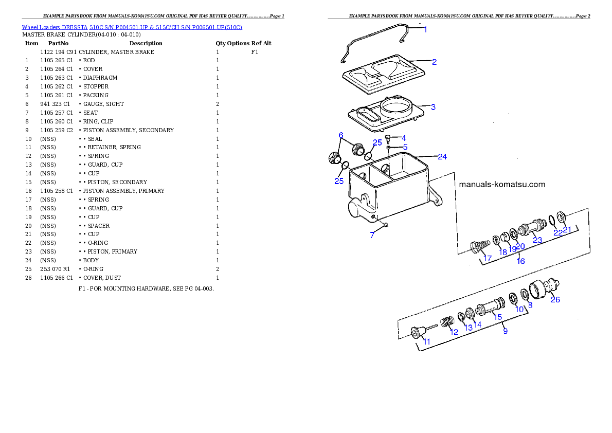 Protected: 510C S/N P004501-UP & 515C/CH S/N P006501-UP Partsbook