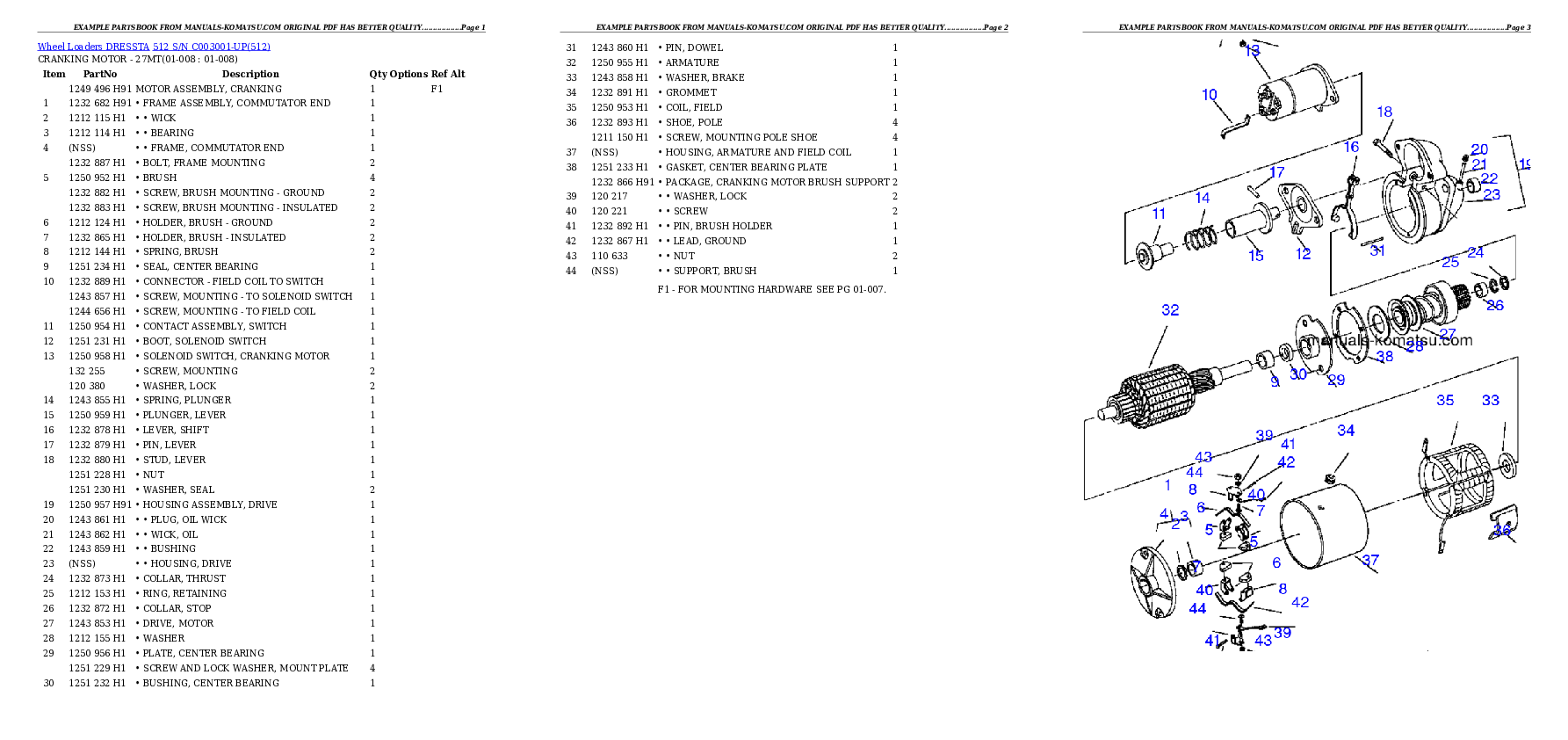 Protected: 512 S/N C003001-UP Partsbook