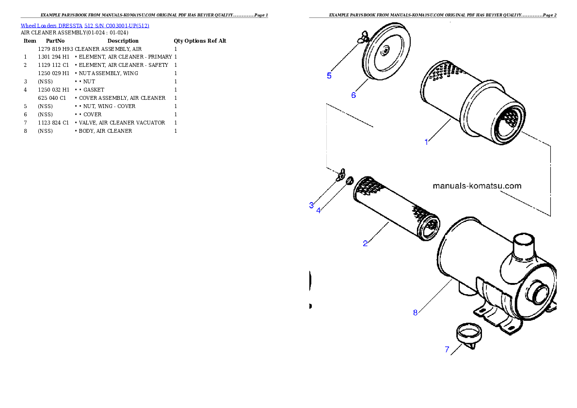 Protected: 512 S/N C003001-UP Partsbook