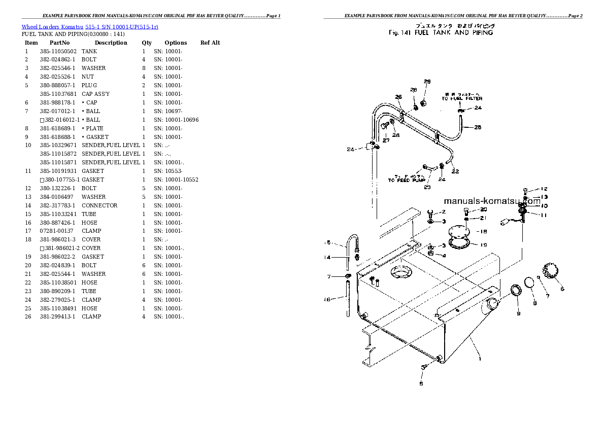 Protected: 515-1 S/N 10001-UP Partsbook