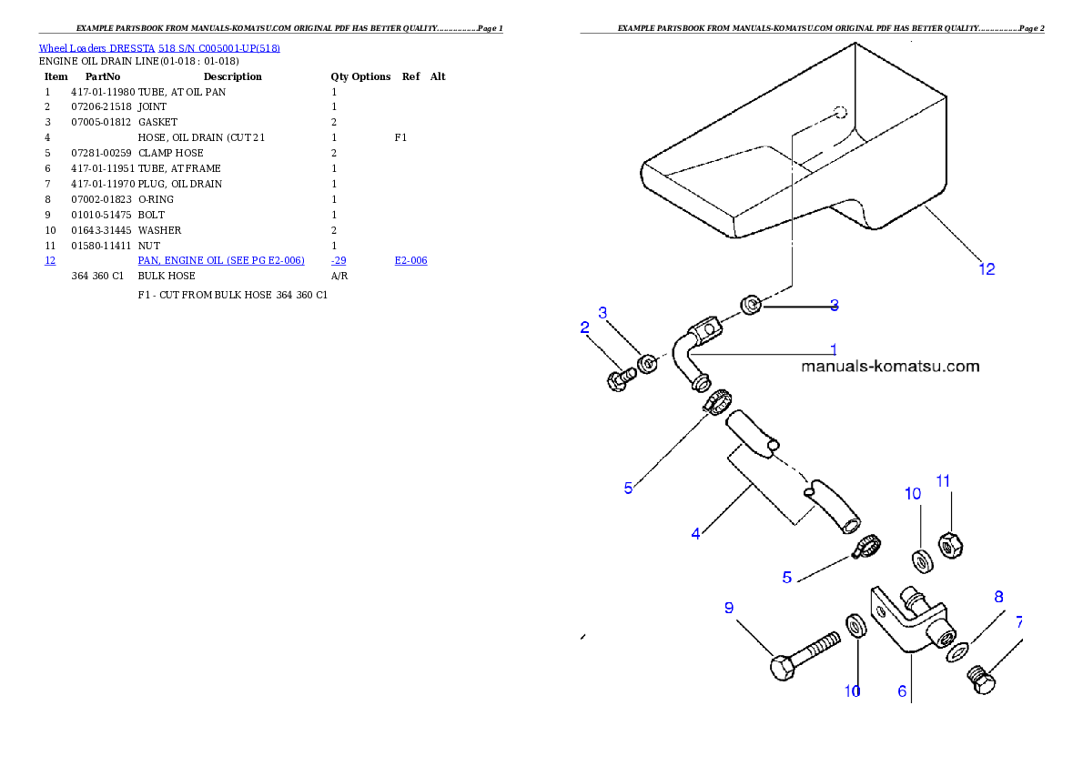Protected: 518 S/N C005001-UP Partsbook