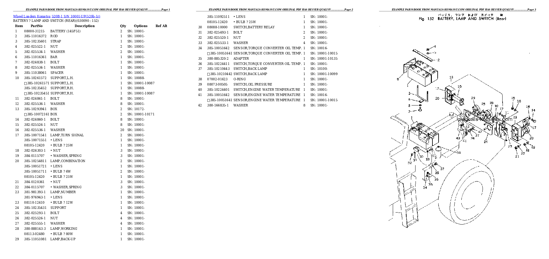 Protected: 520B-1 S/N 10001-UP Partsbook