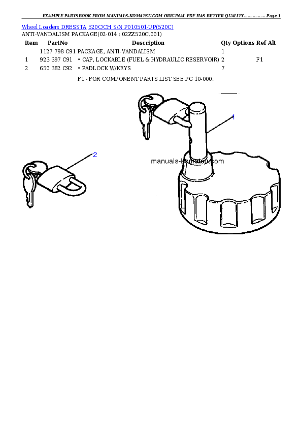Protected: 520C/CH S/N P010501-UP Partsbook