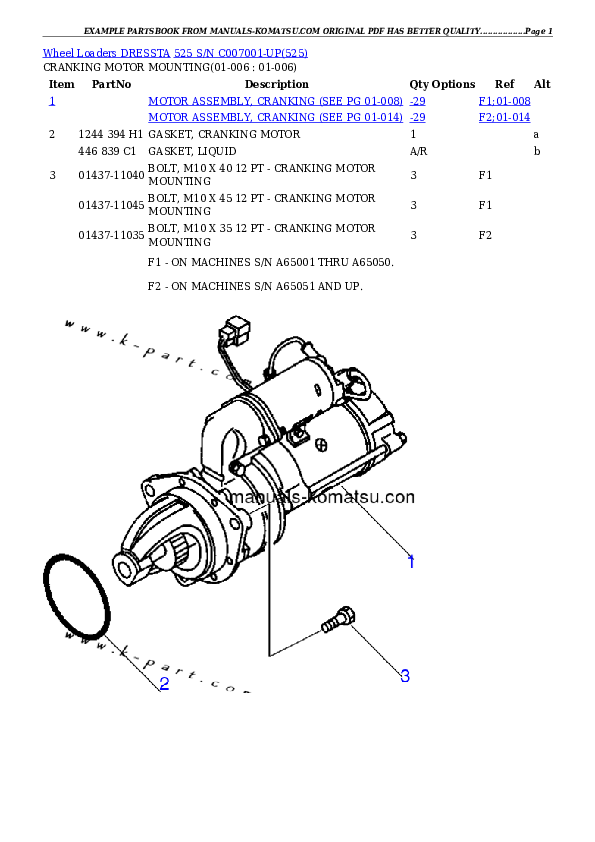 Protected: 525 S/N C007001-UP Partsbook