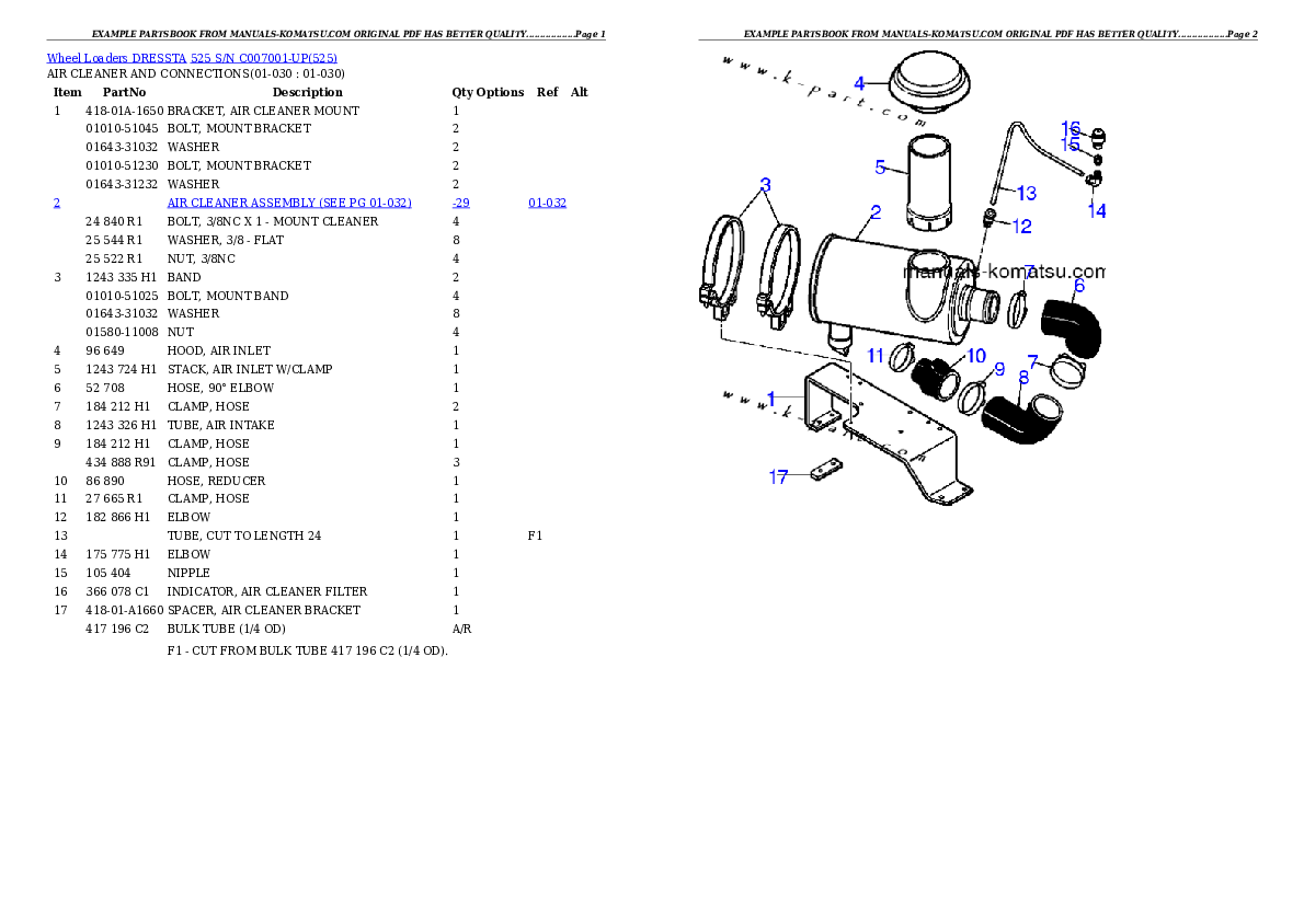 Protected: 525 S/N C007001-UP Partsbook