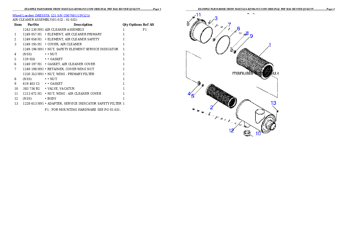 Protected: 525 S/N C007001-UP Partsbook