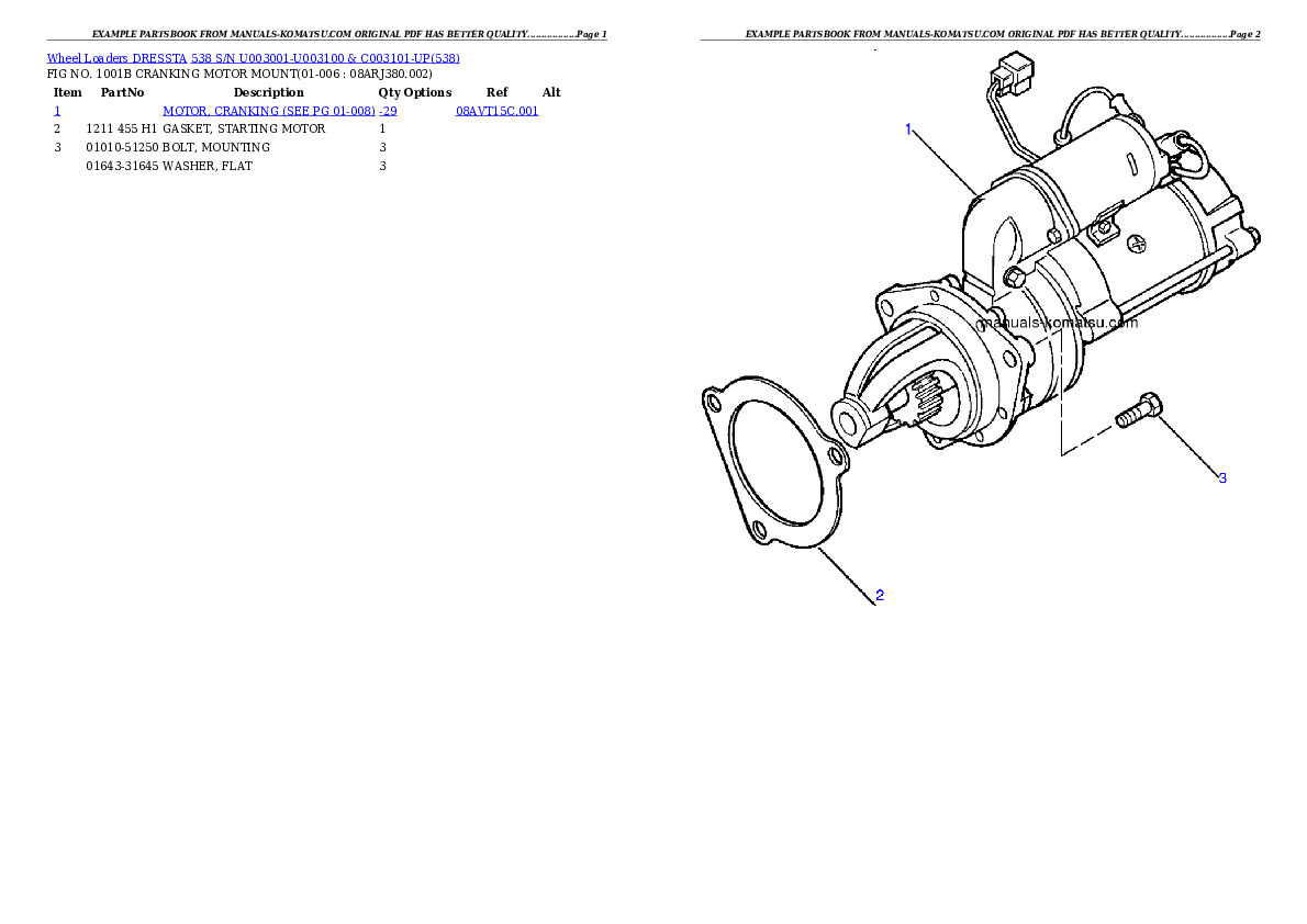 Protected: 538 S/N U003001-U003100 & C003101-UP Partsbook