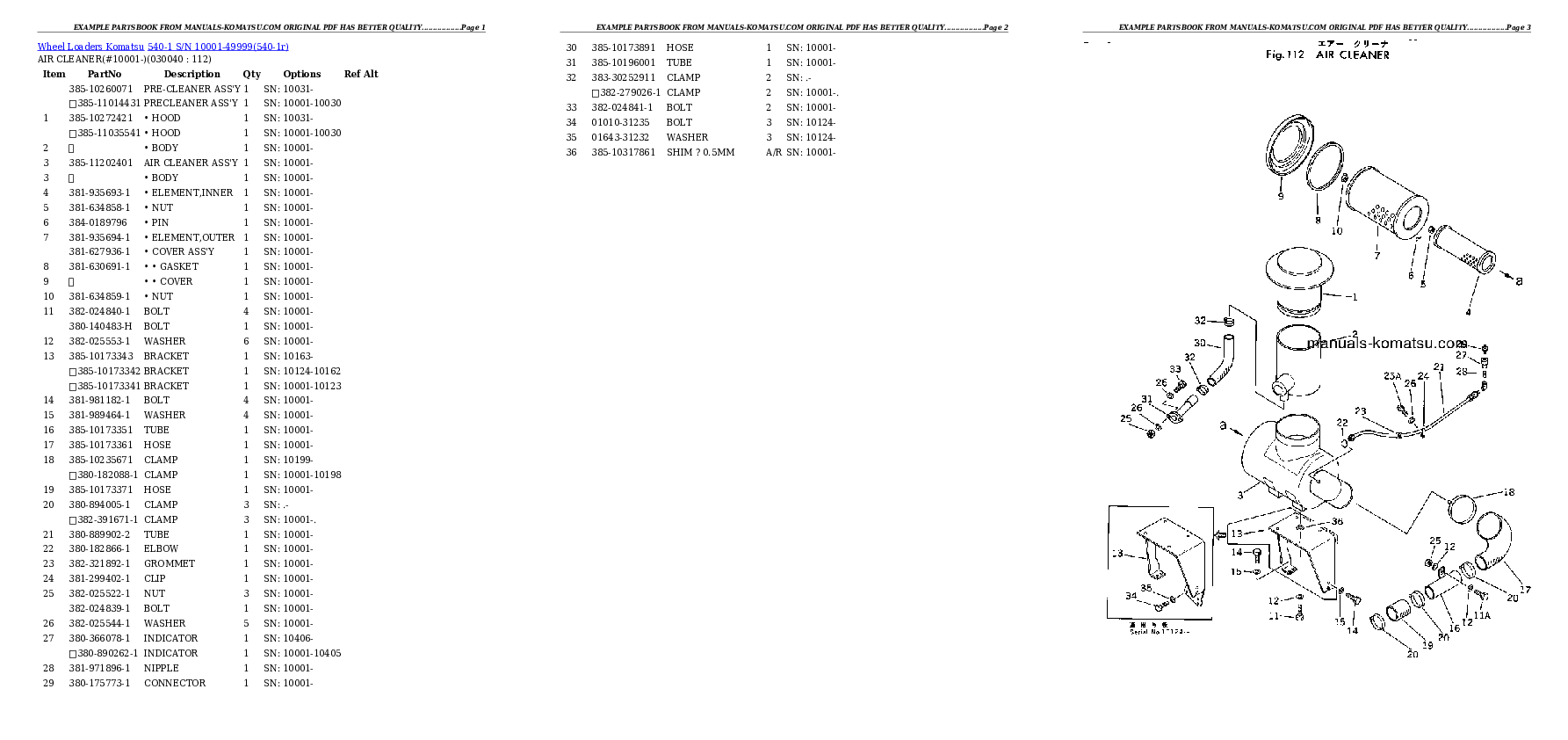 Protected: 540-1 S/N 10001-49999 Partsbook