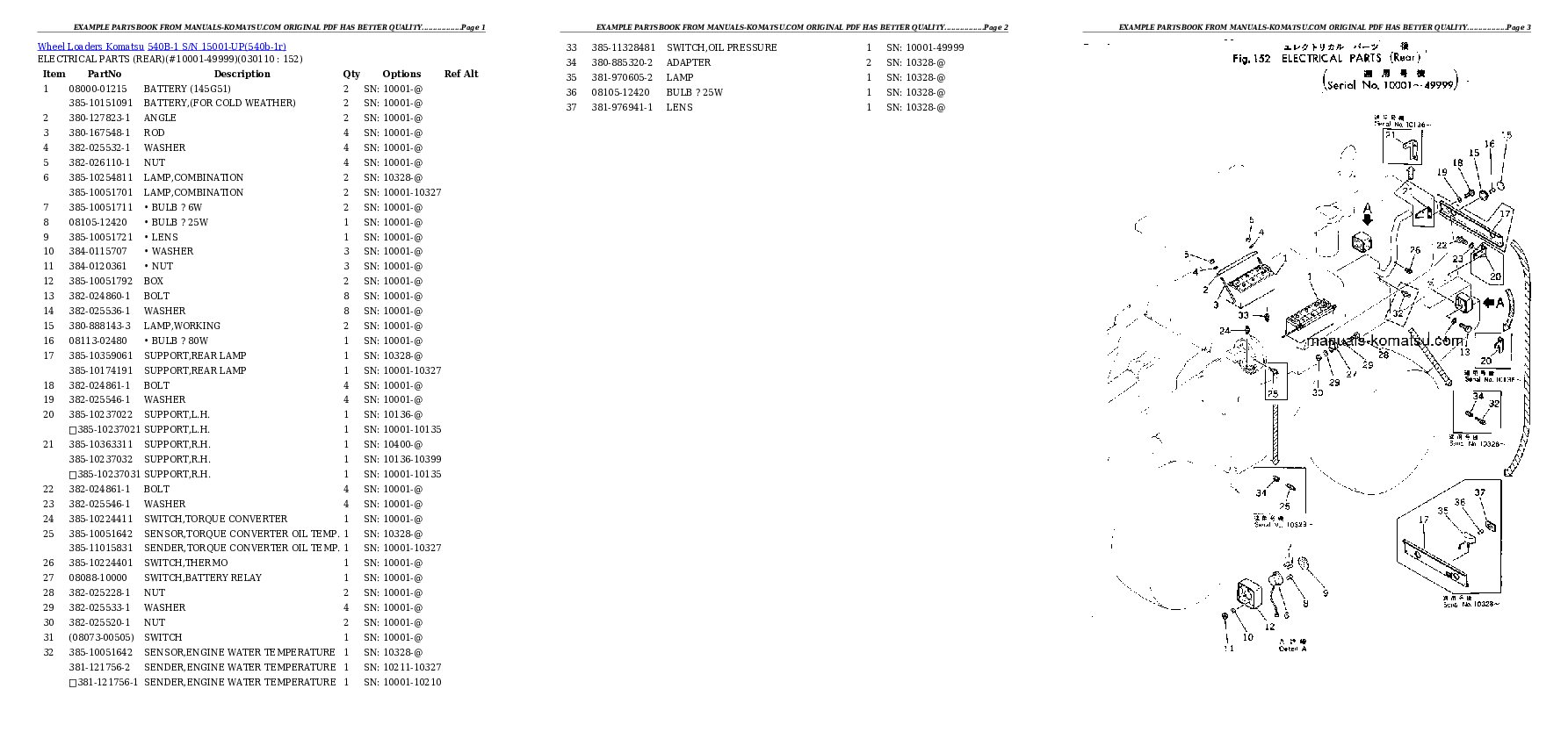 Protected: 540B-1 S/N 15001-UP Partsbook