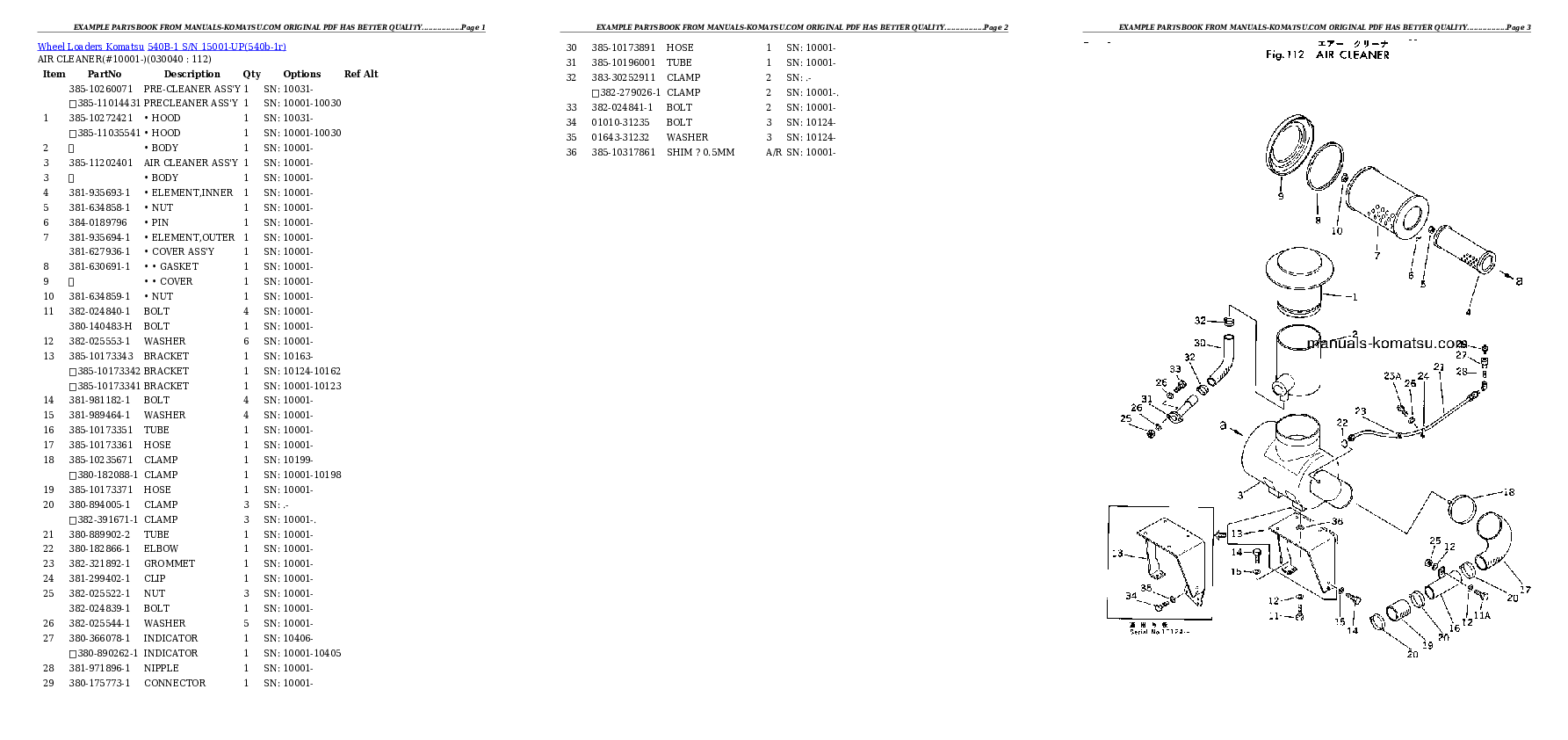 Protected: 540B-1 S/N 15001-UP Partsbook