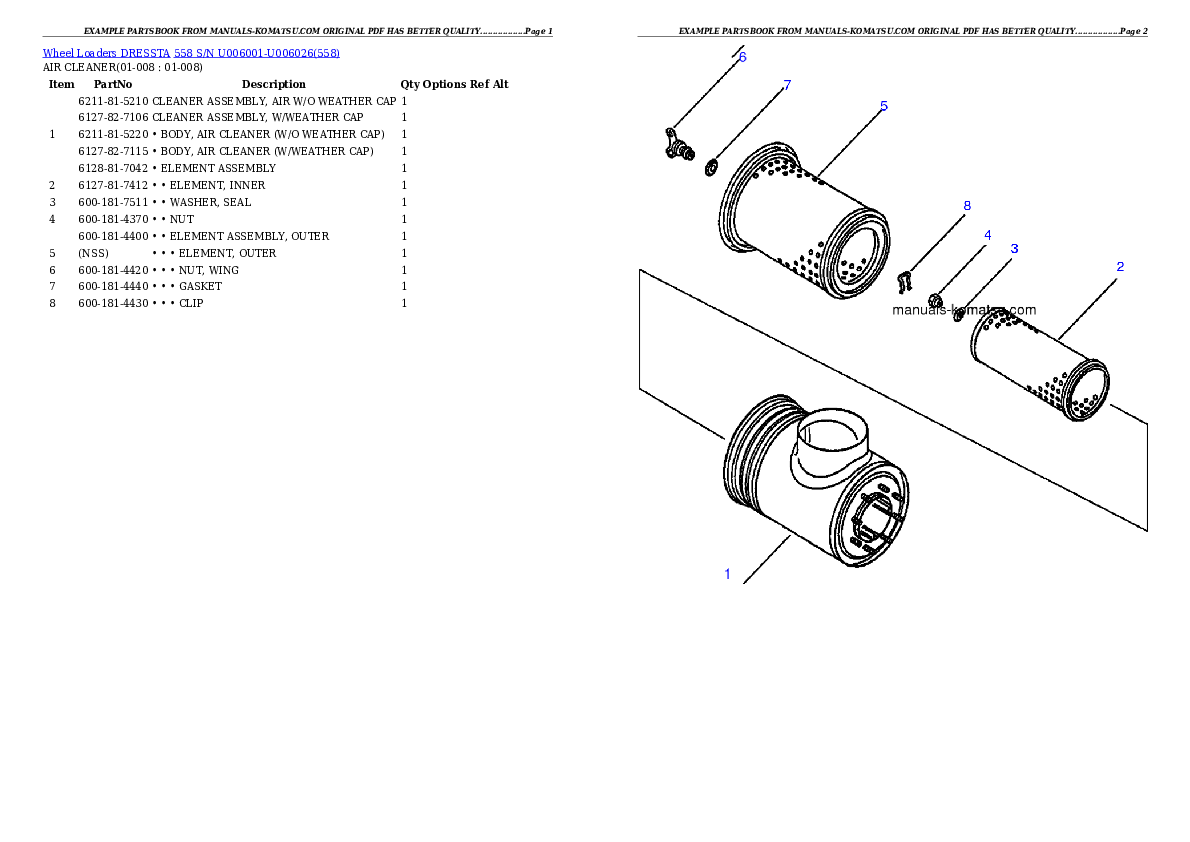 Protected: 558 S/N U006001-U006026 Partsbook