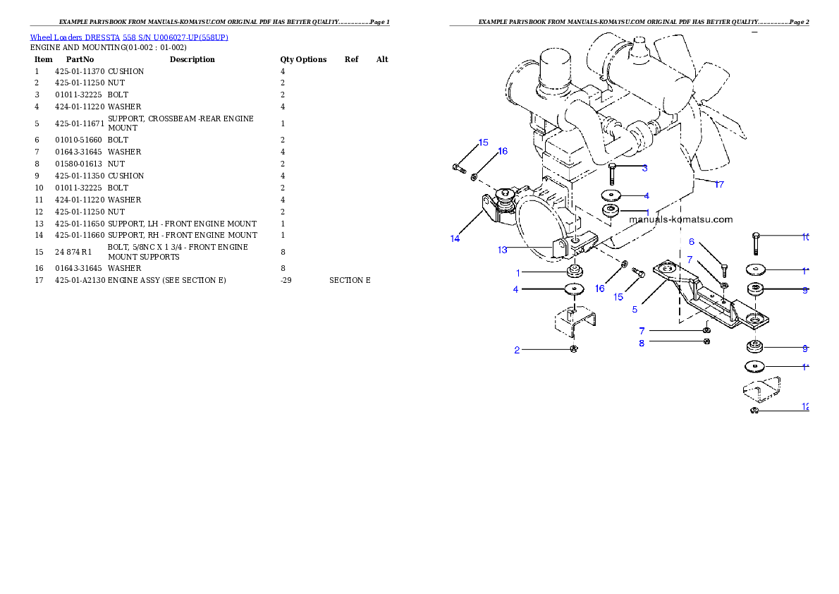 558 S/N U006027-UP Partsbook