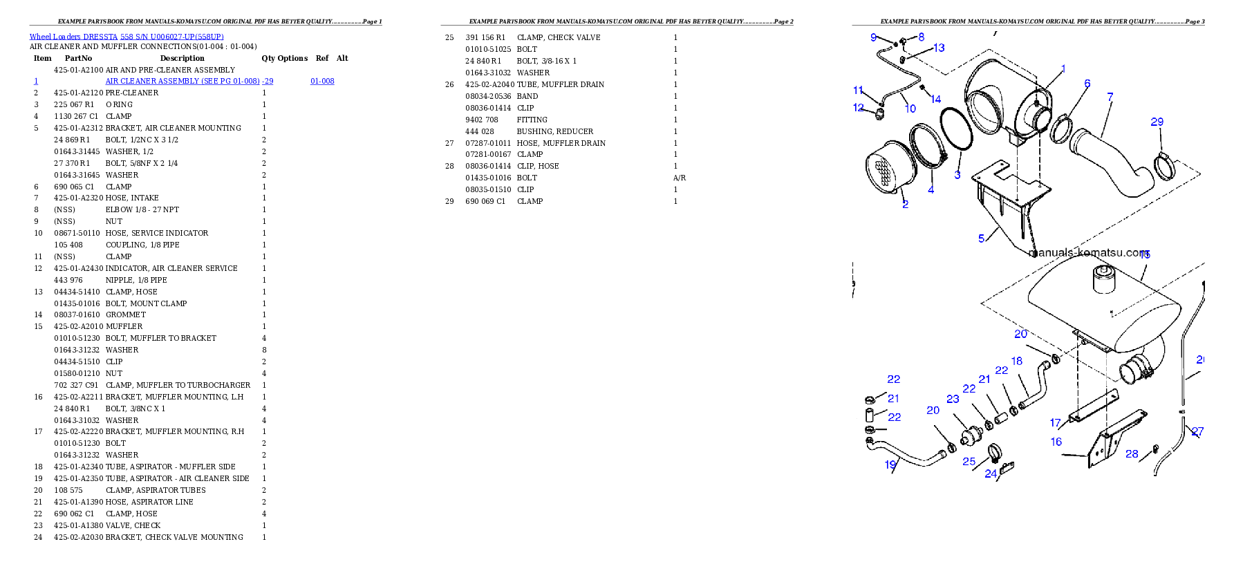558 S/N U006027-UP Partsbook