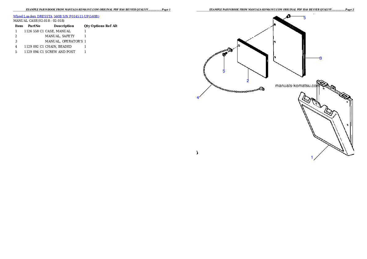 Protected: 560B S/N P014511-UP Partsbook