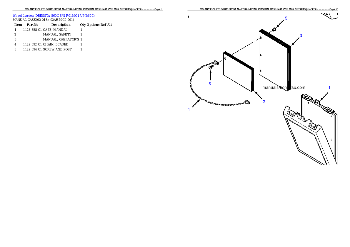 Protected: 560C S/N P015001-UP Partsbook