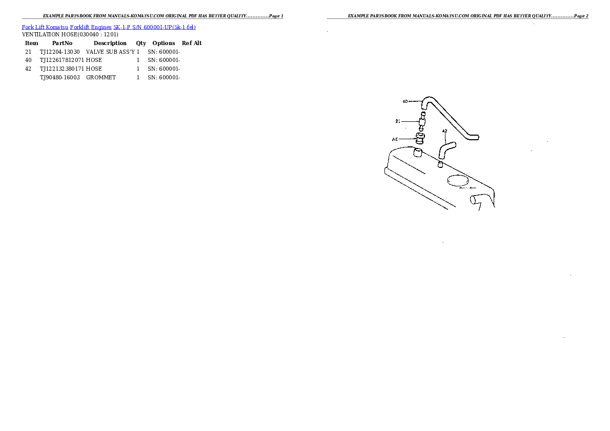 Protected: 5K-1-F S/N 600001-UP Partsbook